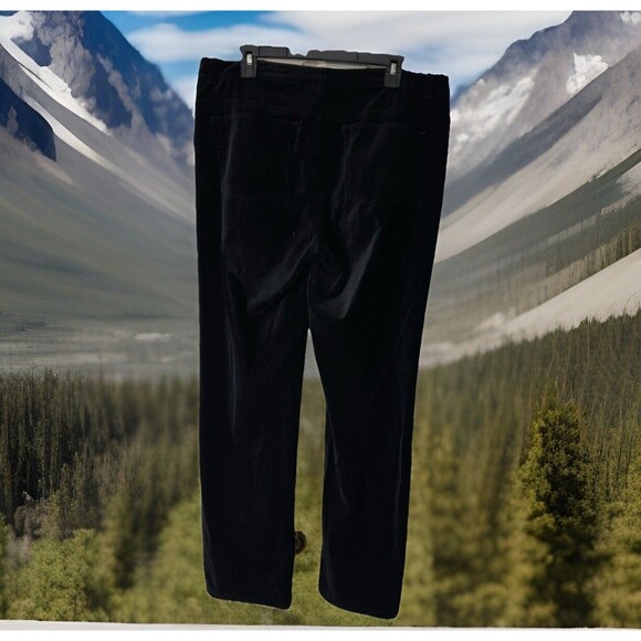 Y2k Lauren Ralph Lauren LRL Velvet Pants Black Blueish Soft‎ Velour Womens Sz12 - Picture 5 of 7